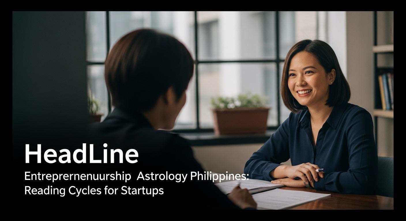 Philippine startup team planning in a co-working space with astrology symbols