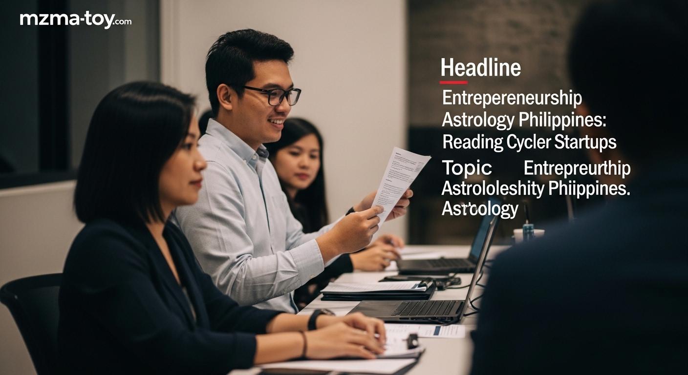 Philippine startup team planning in a co-working space with astrology symbols