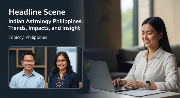 Filipino reader studying Indian and Western astrology charts on digital devices in a newsroom