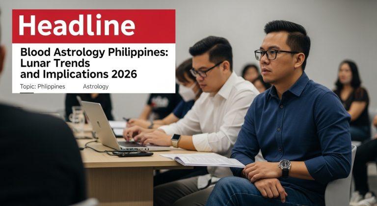 Blood Moon over the Philippine skyline with astrology symbolism