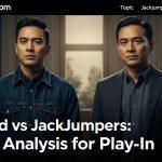 Illustration of United vs JackJumpers with celestial accents, suggesting astrology-informed sports analysis