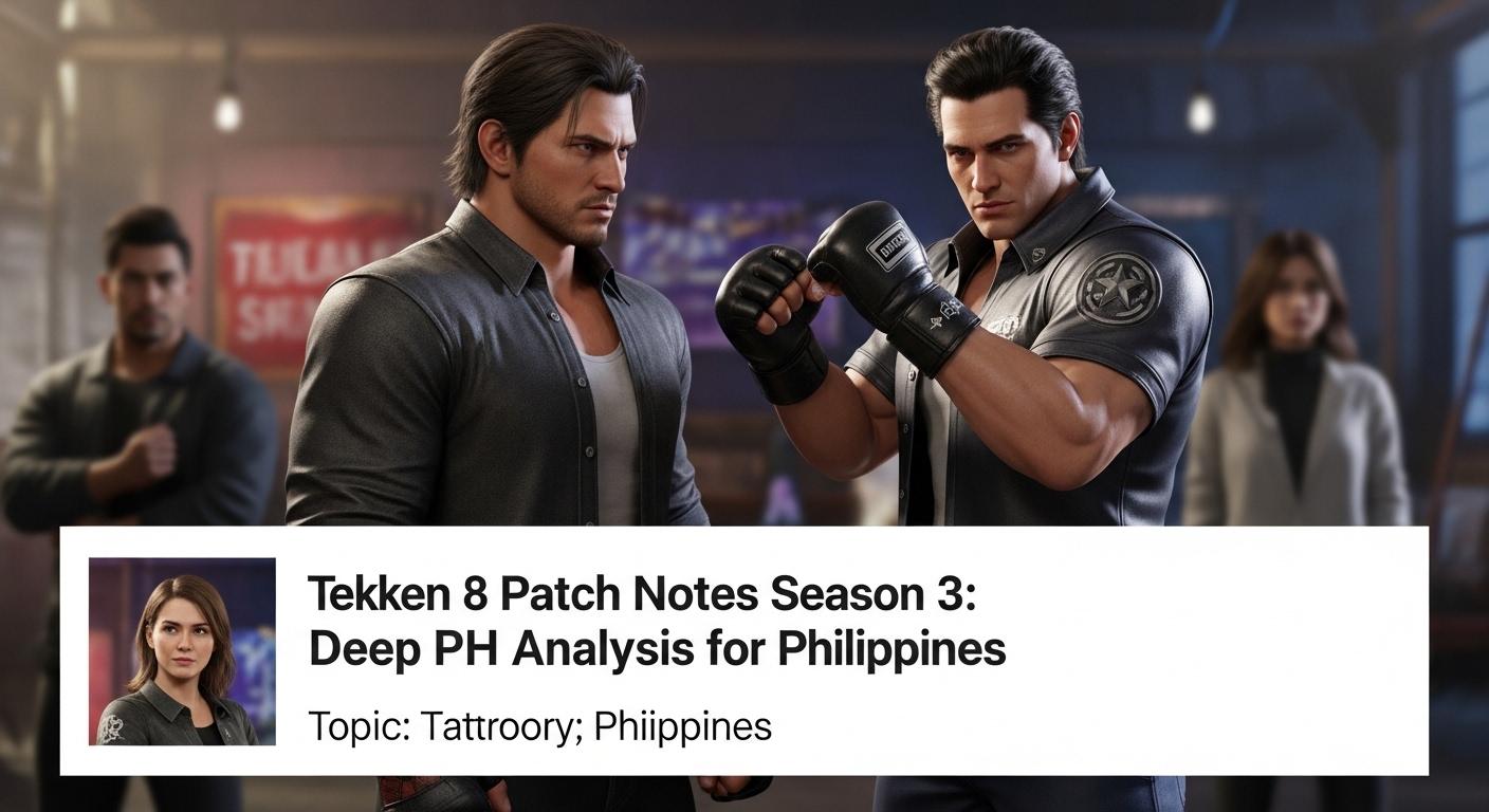 Tekken 8 patch notes season 3 analysis in a celestial, astrology-inspired setting with Philippine cityscape