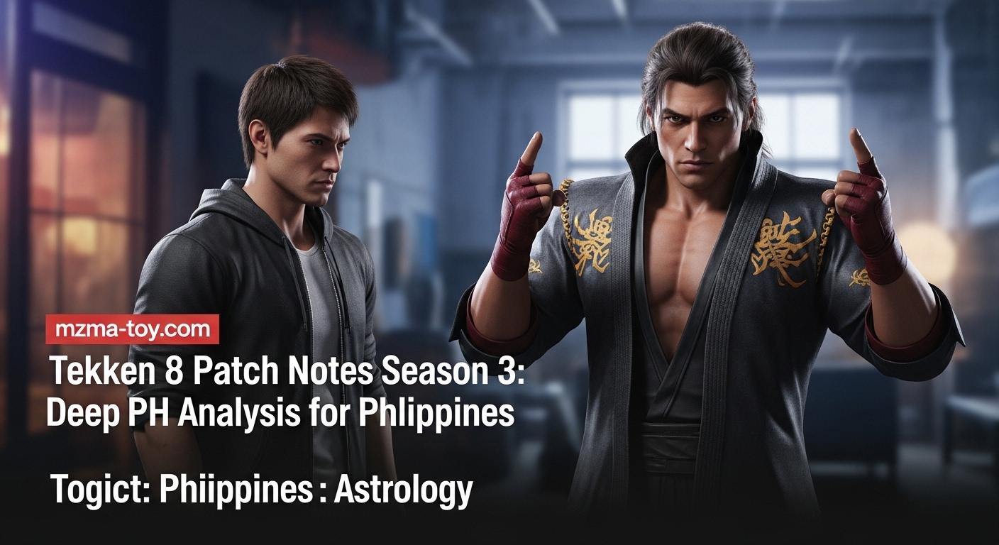 Tekken 8 patch notes season 3 analysis in a celestial, astrology-inspired setting with Philippine cityscape