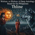 Suns vs wolves celestial illustration for astrology article.