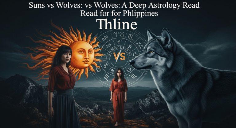 Suns vs wolves celestial illustration for astrology article.